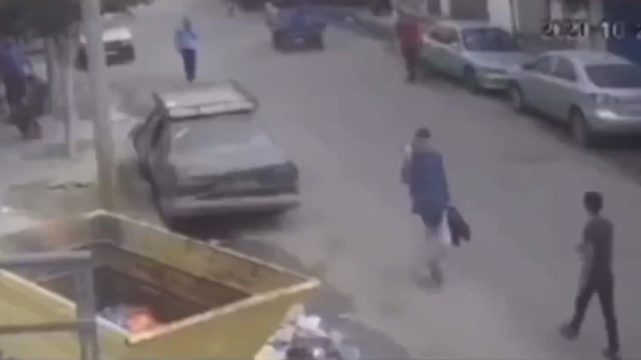 CCTV footage of Israel bombing on residential building