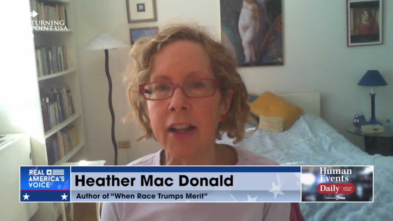 Heather Mac Donald tells Jack Posobiec: "As long as racism remains the only allowable explanation for ongoing racial disparities, everything is coming down."