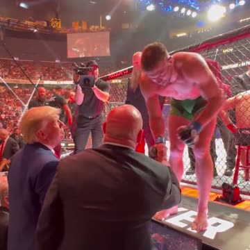 UFC Fighter Jumps Cage After Win to Pay Respect to Trump