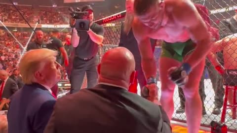 UFC Fighter Jumps Cage After Win to Pay Respect to Trump