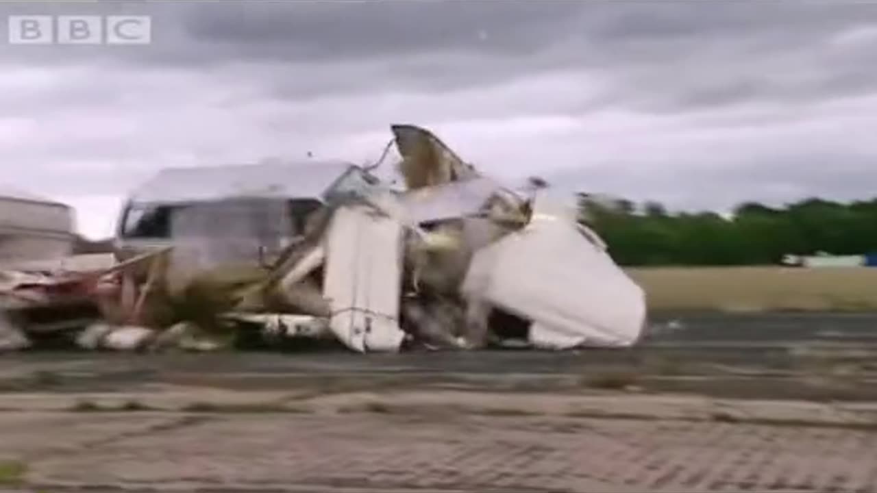 Volvo flying crash test