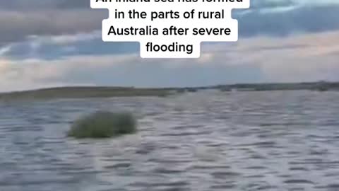 An inland sea has formed in the parts of rural Australia after severe flooding