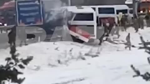 Russian Conscripts Scatter After Truck Crash