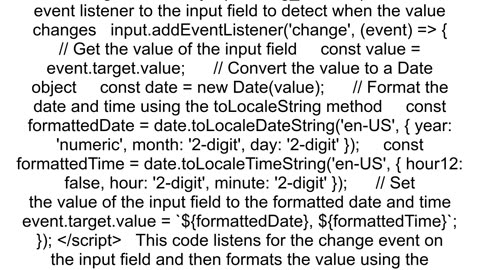 How to change the format of input type datetimelocal