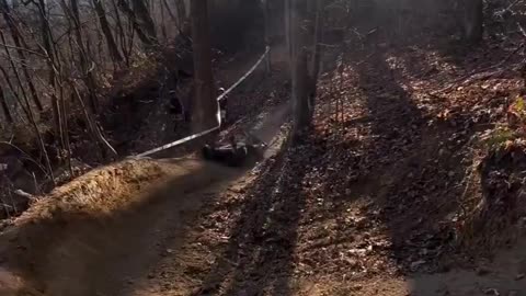 Cyclist Drives Face First Into Tree