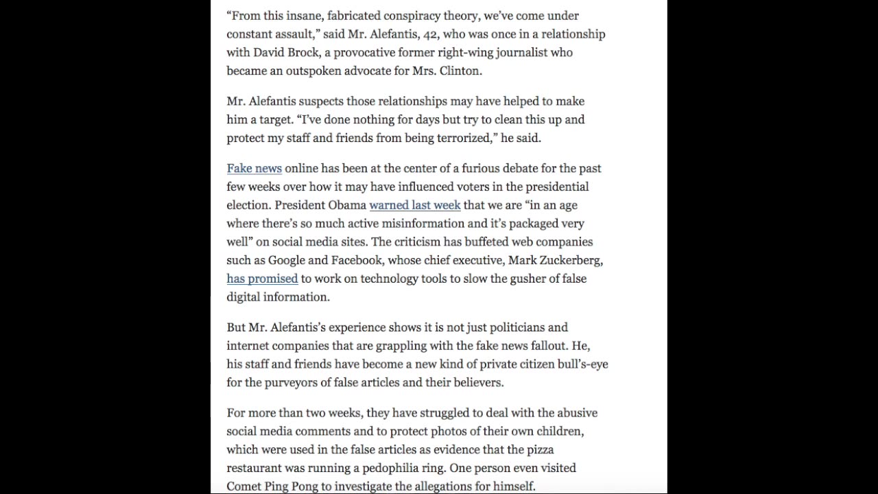 #PizzaGate Update - NY Times PizzaGate LIES and Trump NOT investigating Hillary Clinton - 2016