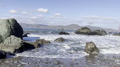 Mile Rock Beach waves