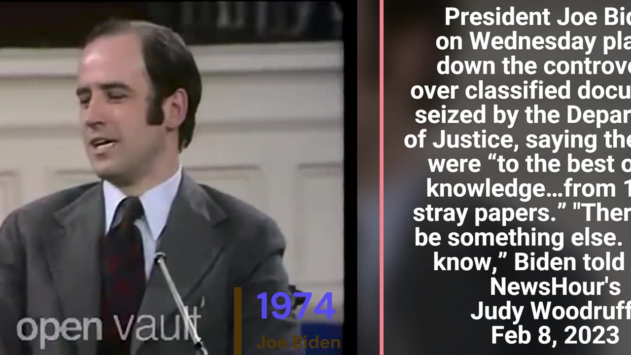 Joe Biden in 1974 - 2023 Classified documents stolen from 1974