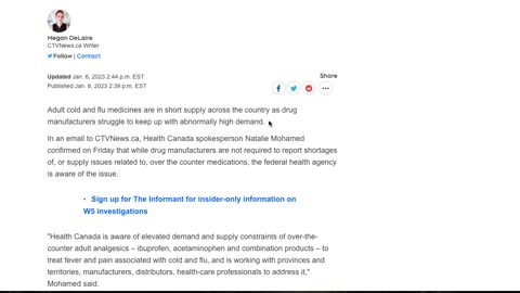 Medicine Shortage in Canada