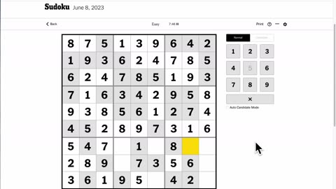 Sudoku 2023-06-08 easy