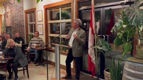 Sheridan Gaudet welcome guests and thanks MLA John Rustad, Conservative Party of BC