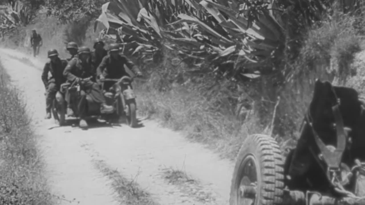 Fallschirmjäger turn a captured Bofors 40mm gun against its former users on Crete in May 1941