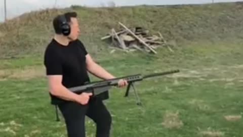 Elon firing a Barrett 50 cal. Run For The Border👍