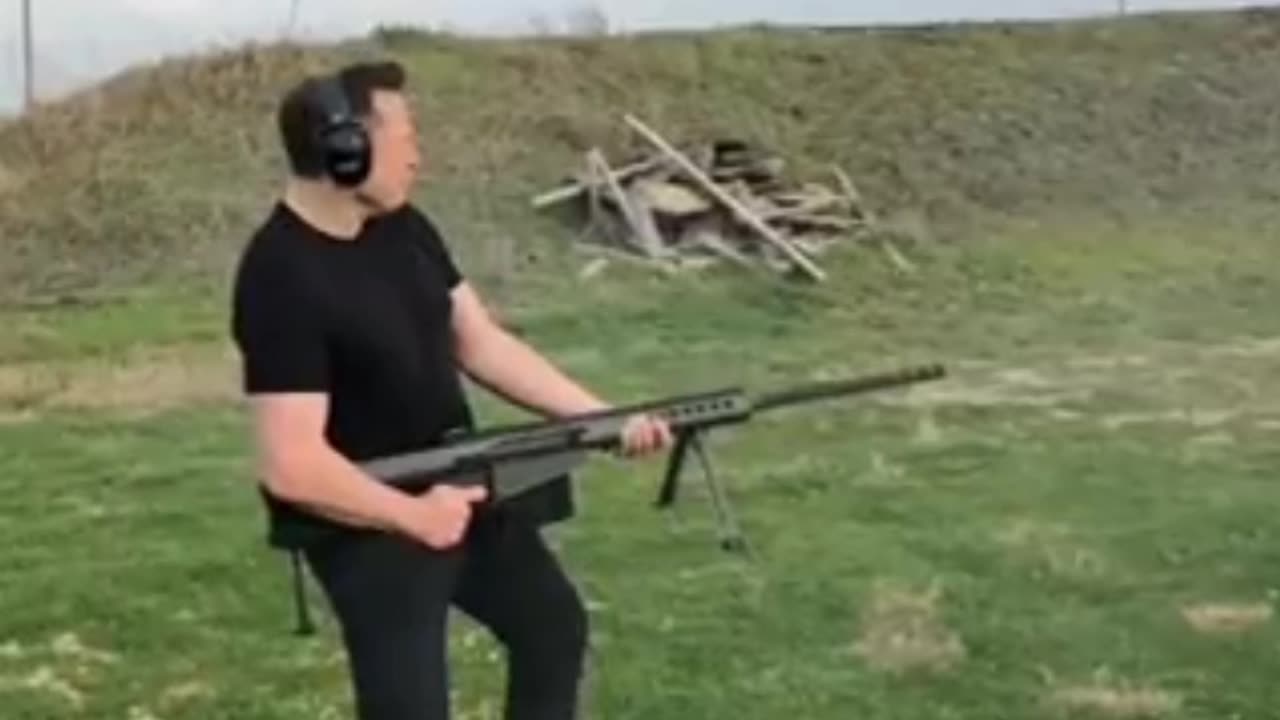 Elon firing a Barrett 50 cal. Run For The Border👍