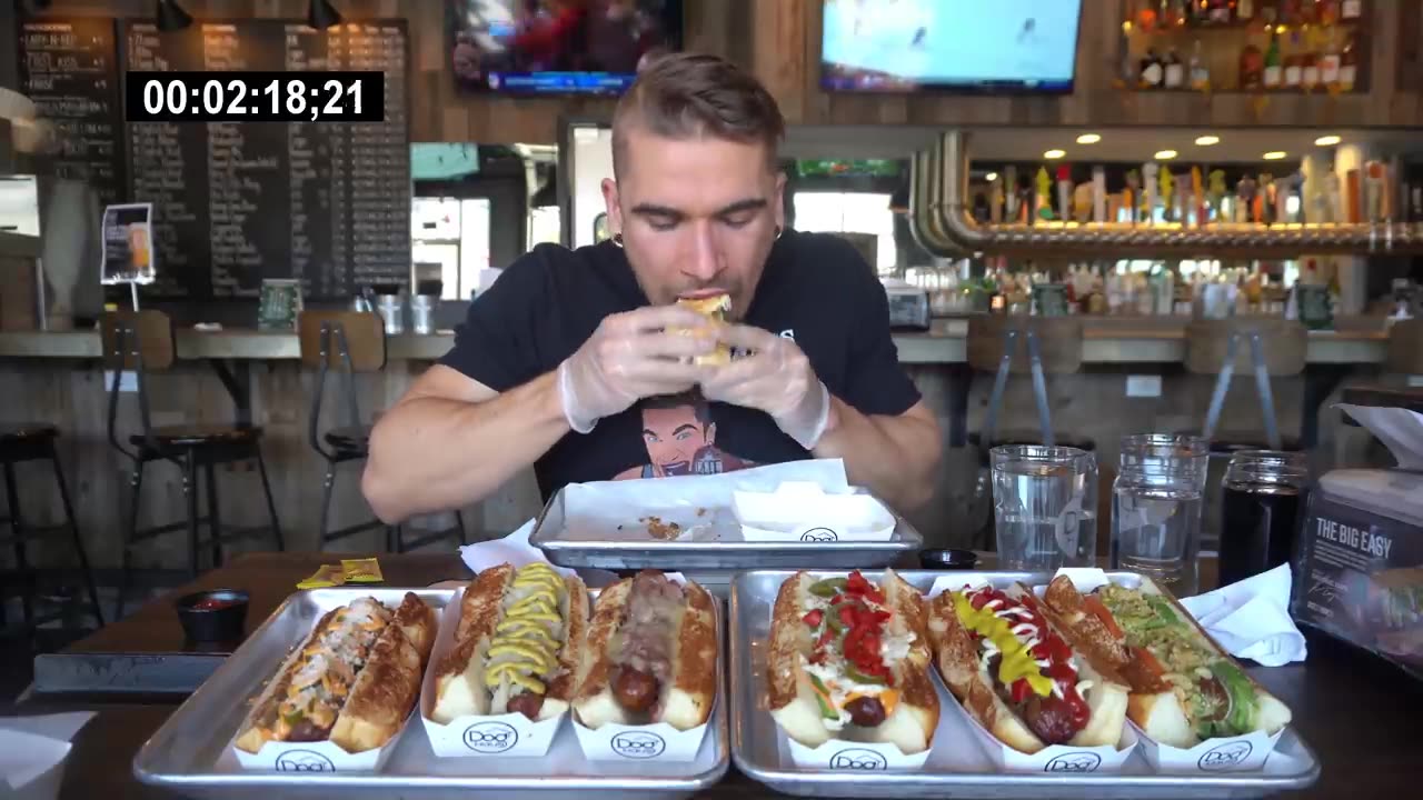 INSANE HOTDOG CHALLENGE | DOG HAUS FAMOUS HOT DOGS | Gourmet Fancy Hot Dogs | Man Vs Food