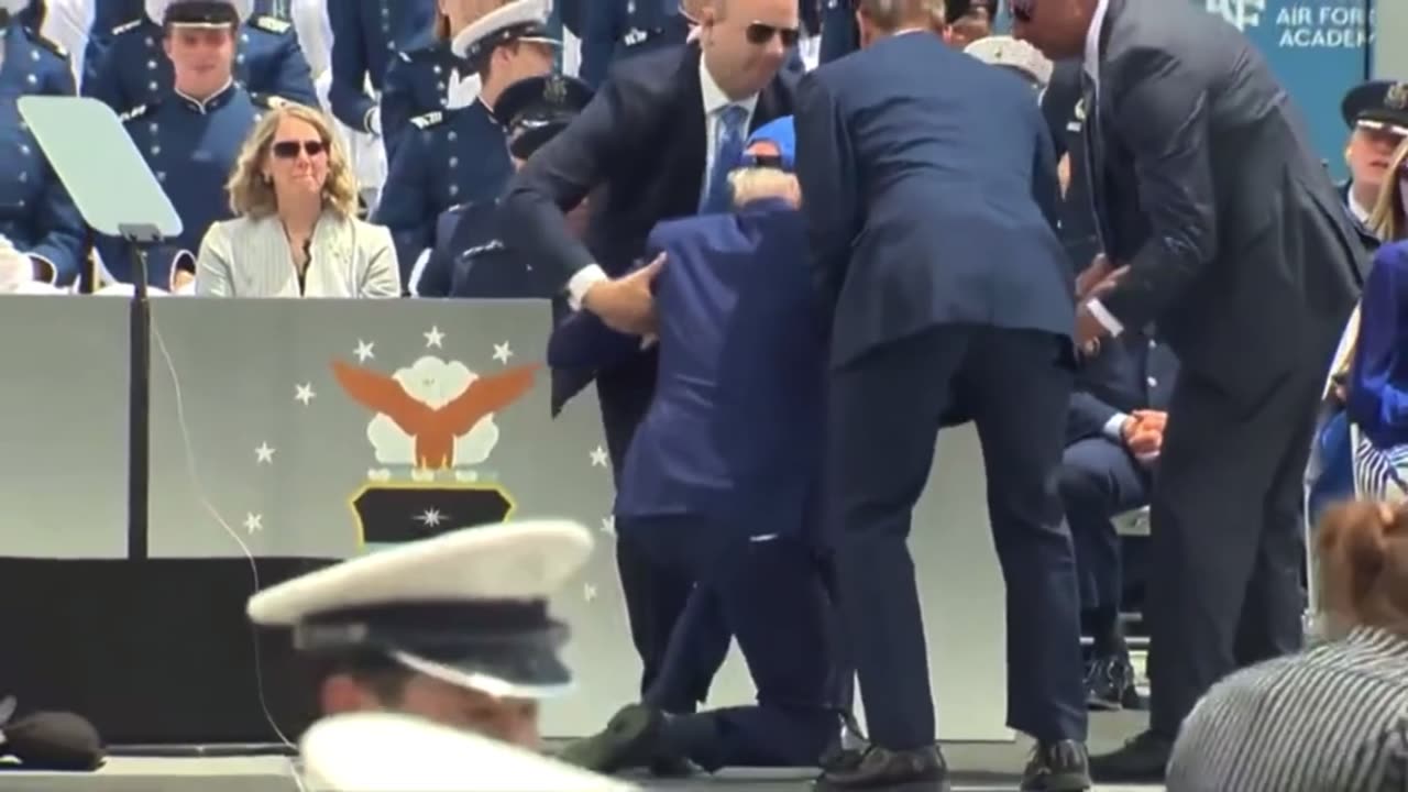 Joe Biden Falls During Air Force Graduation