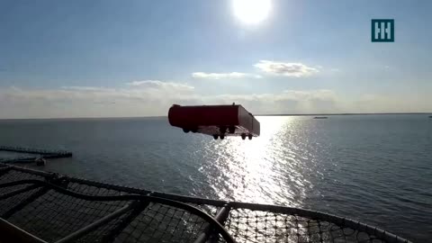 US aircraft carrier catapults cars into a Virginia river