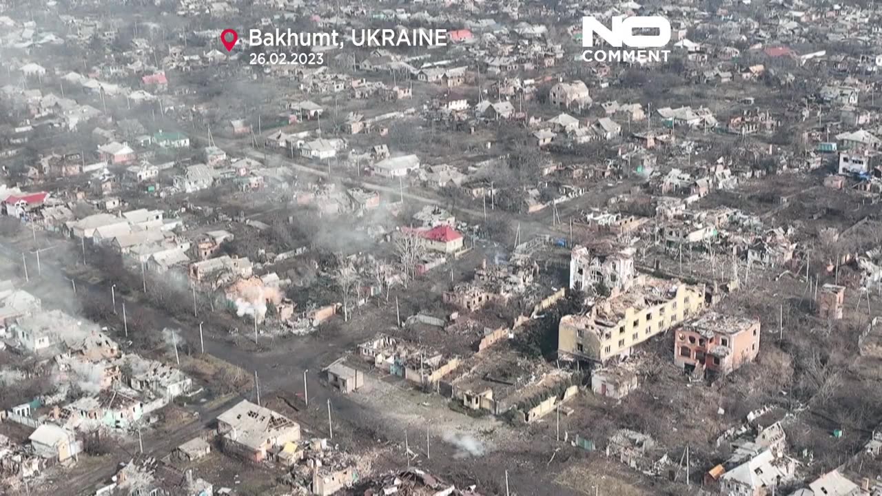 Aerial view of Bakhmut