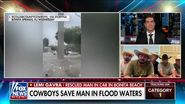 Group of cowboys rescue stranded driver in Hurricane Ian_Cut