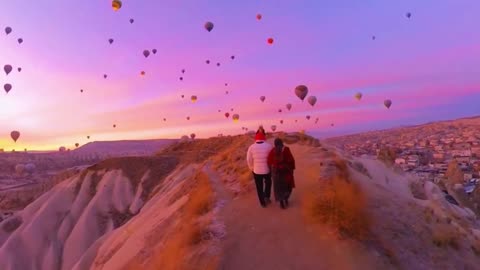 Purple sunset is the most romantic view with the person you like.. Cure the scenery