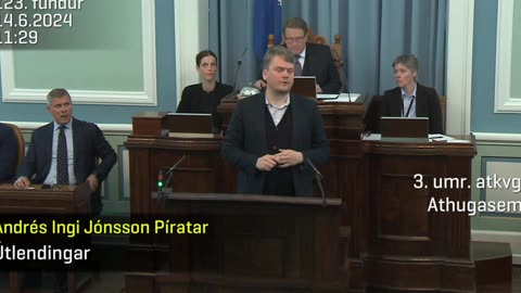 Bjarni Ben með lífverði á Alþingi