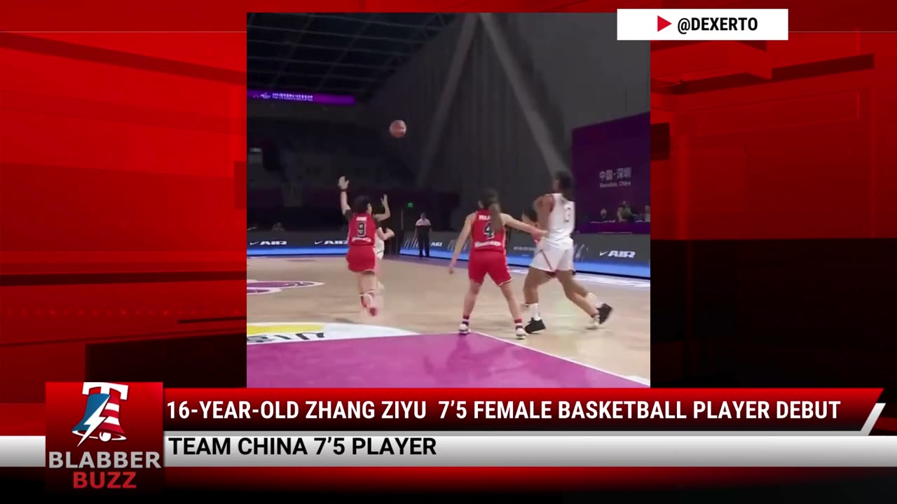 16-Year-Old Zhang Ziyu 7’5 Female Basketball Player Debut