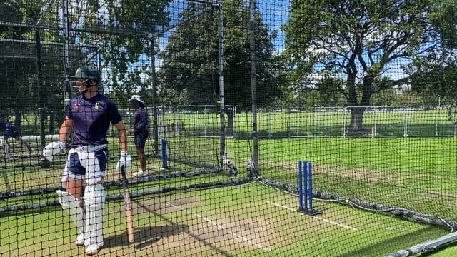 Sarel Erwee bats in the nets ahead of Proteas Test against New Zealand