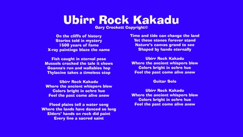 Ubirr Rock Kakadu Song