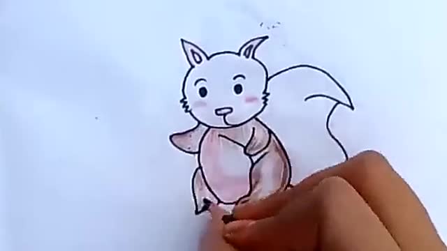 how to draw squirrel 🐿️cute and easy squirrel drawing