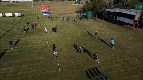 Rugby skill drill - switch - drone footage