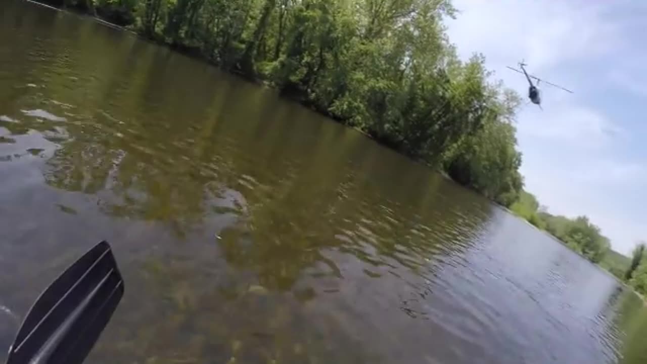 Helicopter on the Delaware River