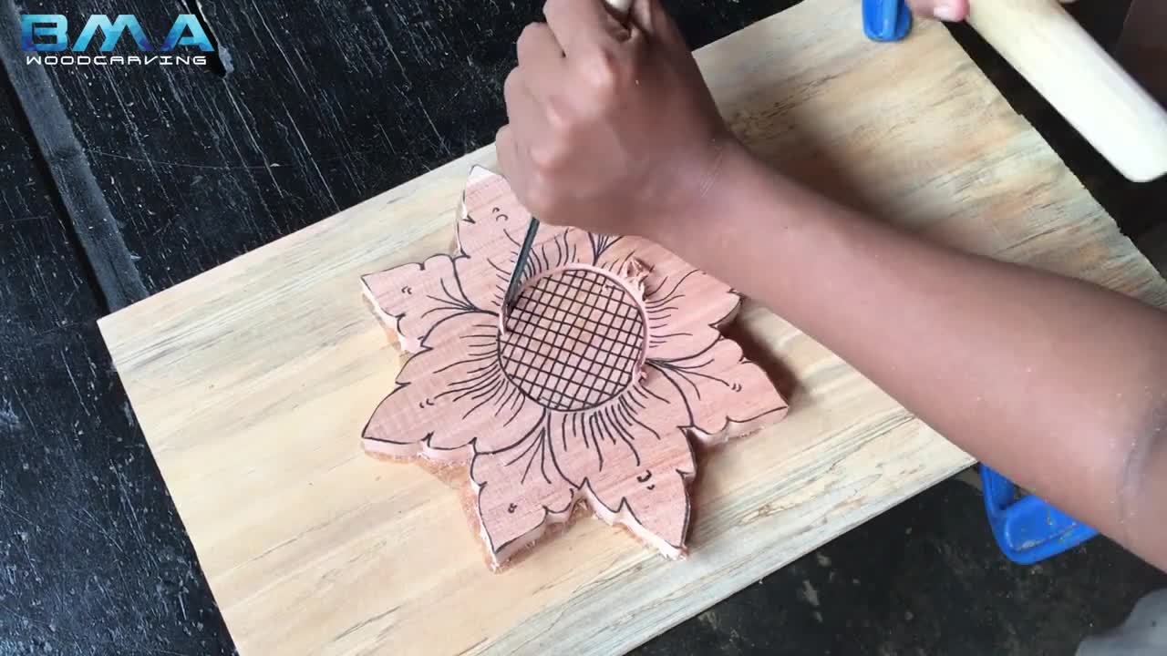 simple flower carving tutorial