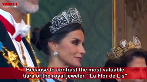 Queen Letizia Not So Ostentatious With Most Valuable Tiara But In Low Cost H&M Dress