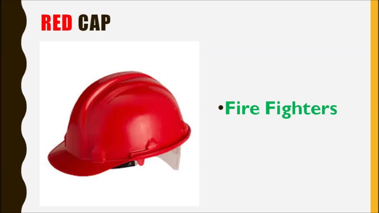 Safety Cap Helmet Color Codes | Technical Knowledge