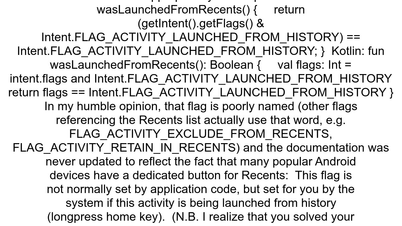 Android Activity is using old intent if launching app from Recent Task