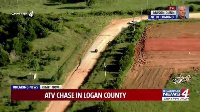 Police Chase ATV and Mudbath - News Helicopter View