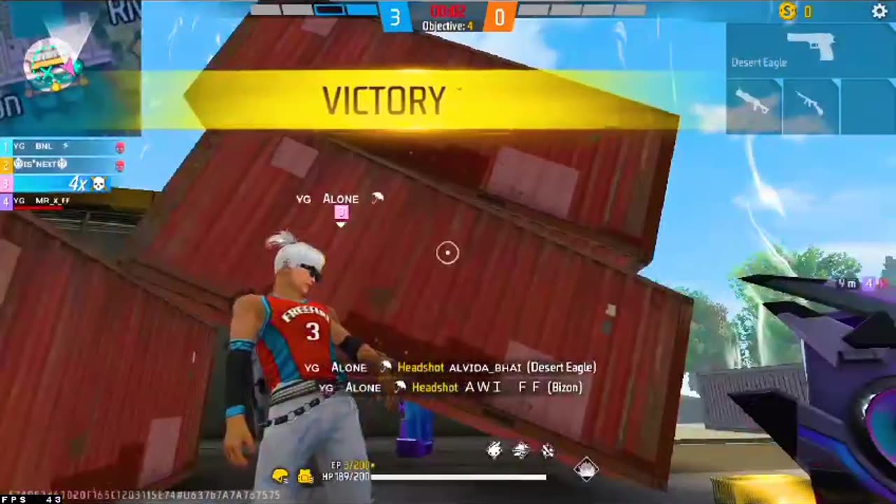 1V4 clutch in cs ranked ||free fire