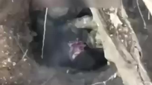 Urwana twarz kacapa po zrzuceniu bomby z drona