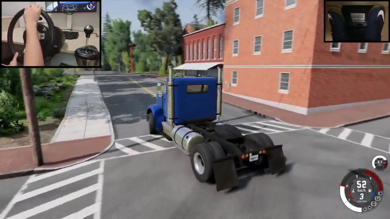 BeamNG Drifting a Truck through Tight Gas Station!