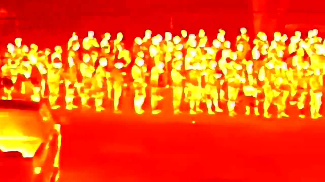 Thermal Drone Video Shows Massive Group of Illegal Aliens Marching into Eagle Pass, Texas