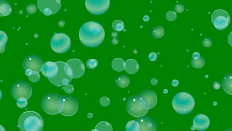 Blue bubbles on green background