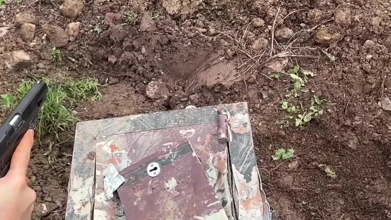 We found a steel safe buried in the ground. We called the Police!