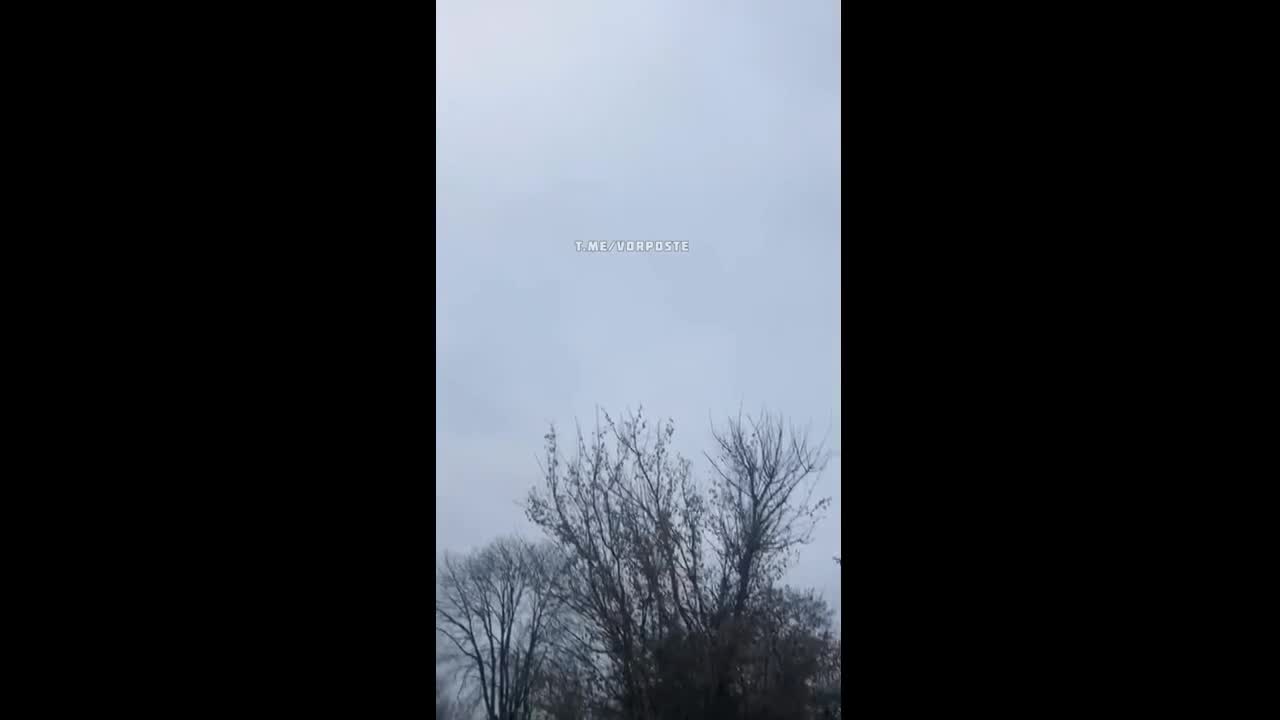 Flying missile over Zhytomyr