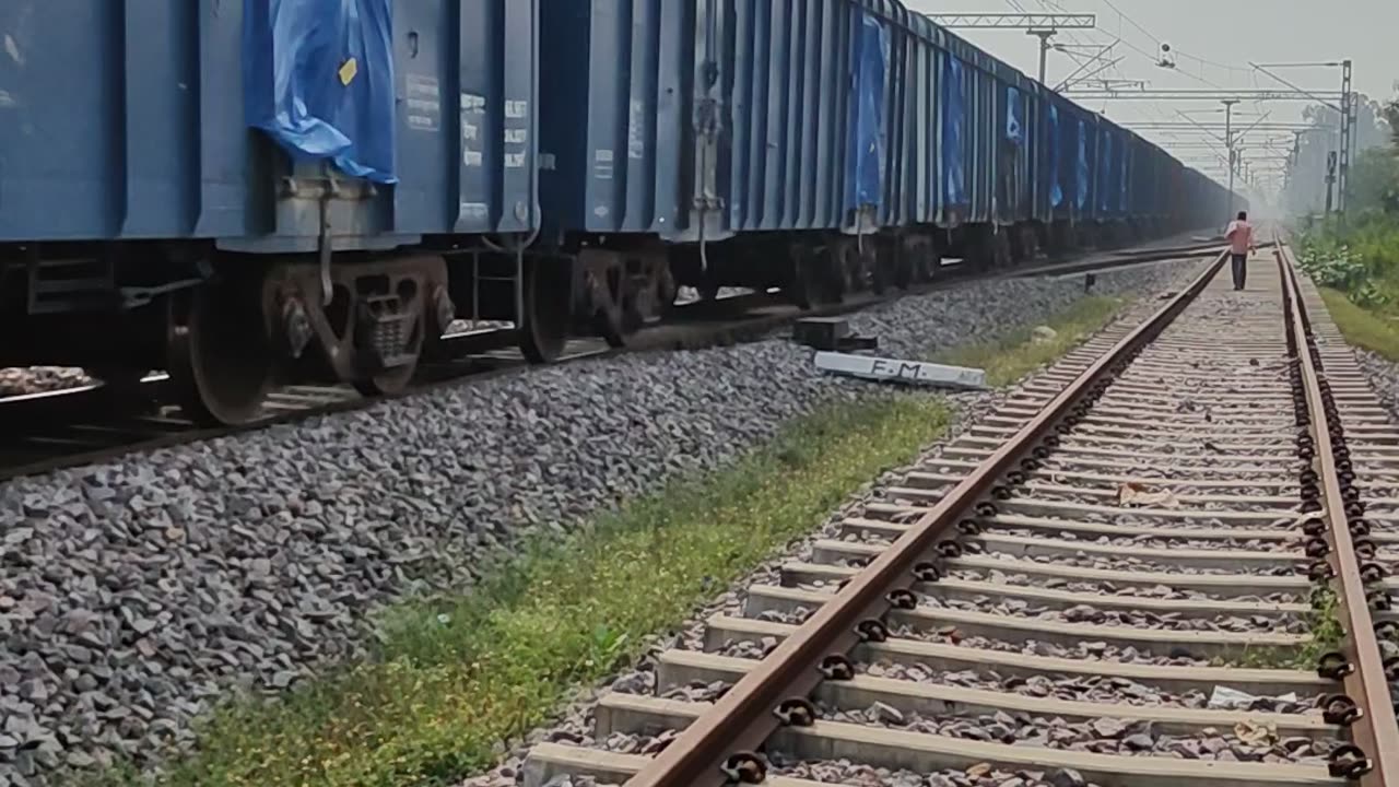 VERY LONG GOODS TRAIN, INDIAN RAILWAY