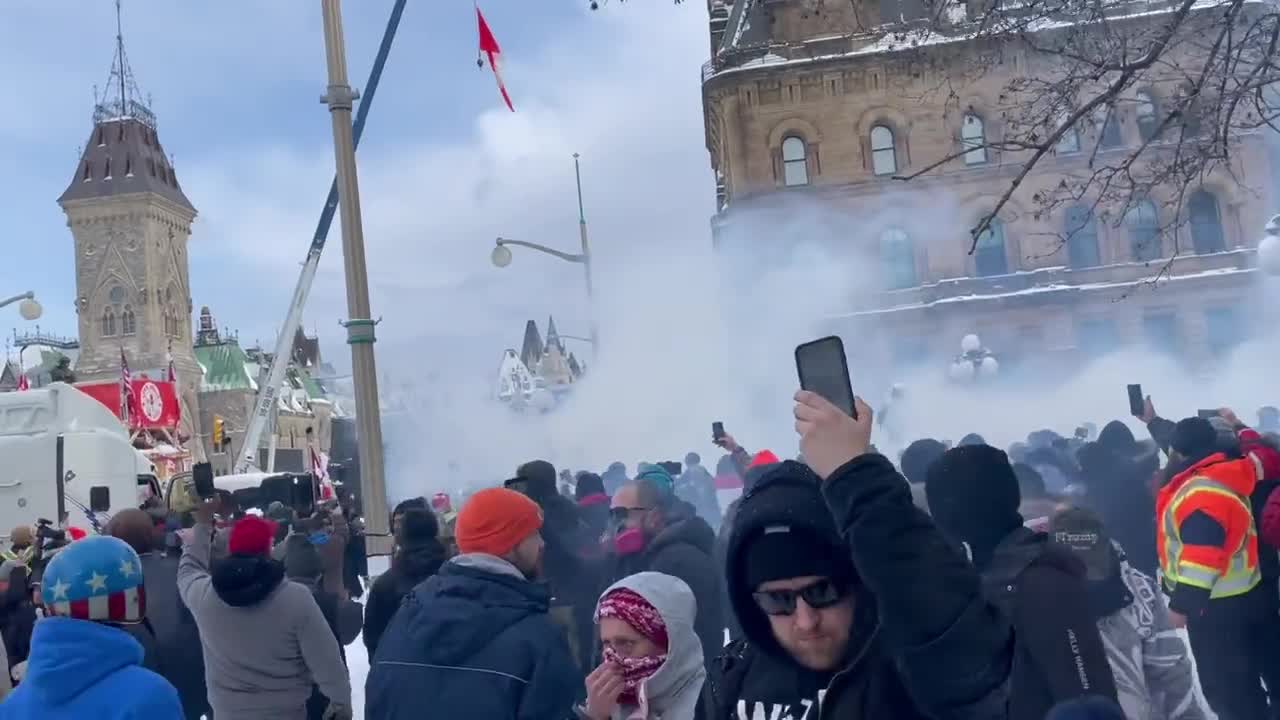 Ottawa: Lots of tear gas now. Cops have taken the main stage