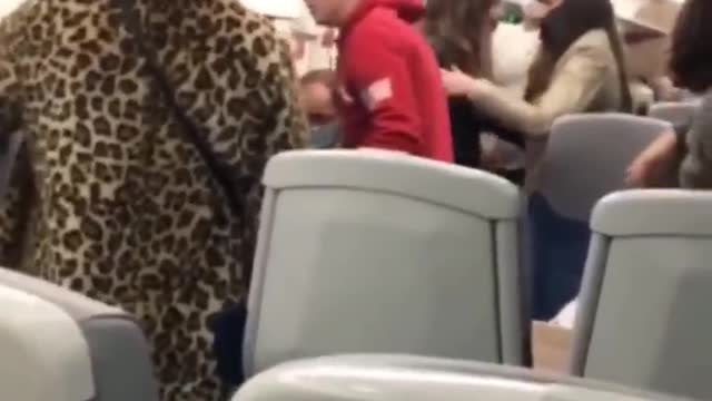 UK women on a train in NYC fighting over mask wearing