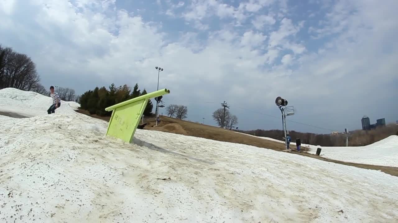 Grinding On Snowboard Rails Sent Adrenaline Junkie Flying