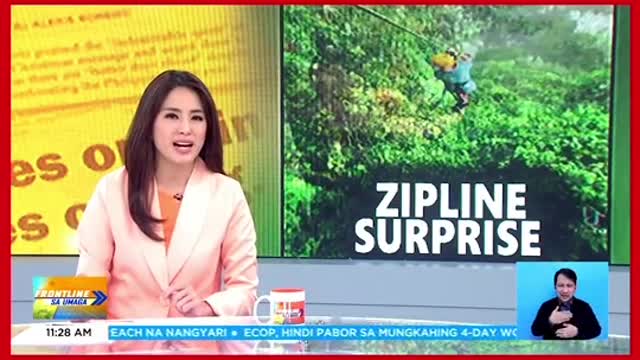 Sloth, humambalang sa gitna ng zipline