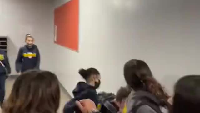 Black girl with brass knuckles sucker punches small White kid in Delaware school