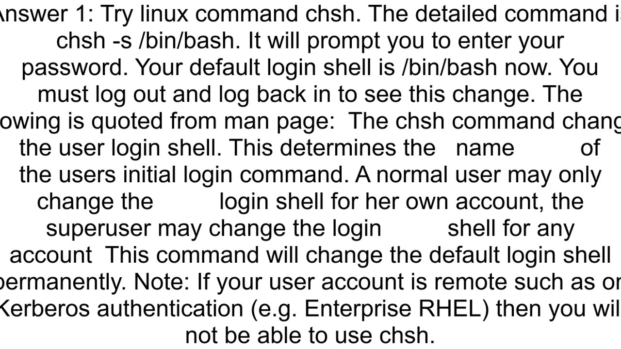 How to change the default shell in Linux